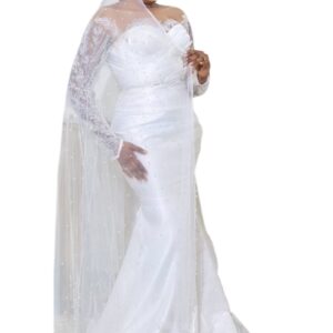 HS25022026, Robe de mariée, taille L, voile