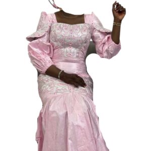 ST06022026, robe Bazin, taille M, foulard