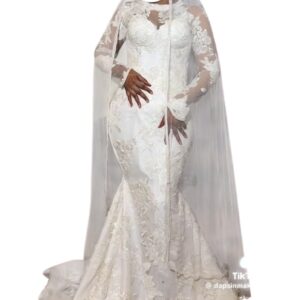 ZS07022026, robe de mariée, taille M, turban