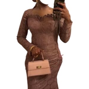 FK09022026, robe brodé, taille S, foulard, FRANCE