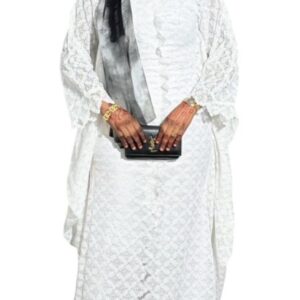 BB09022026, brodé blanc, taille L, foulard