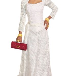 TA09022026, brodé blanc, taille S, foulard