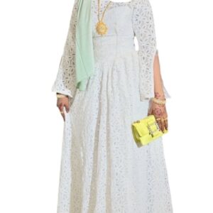 HA09022026, brodé blanc, taille M, foulard