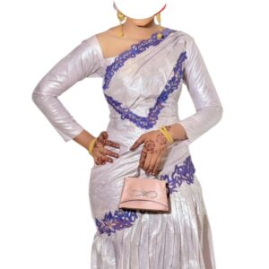 HA09022026, robe Bazin, taille M, foulard