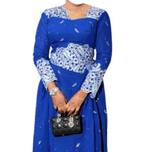 KK11012026, robe brodé, taille M, foulard