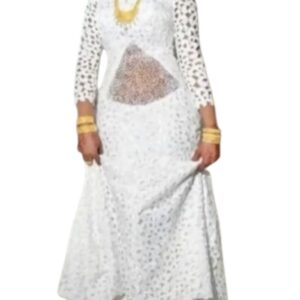 AB14022026, robe brodé blanc, taille M