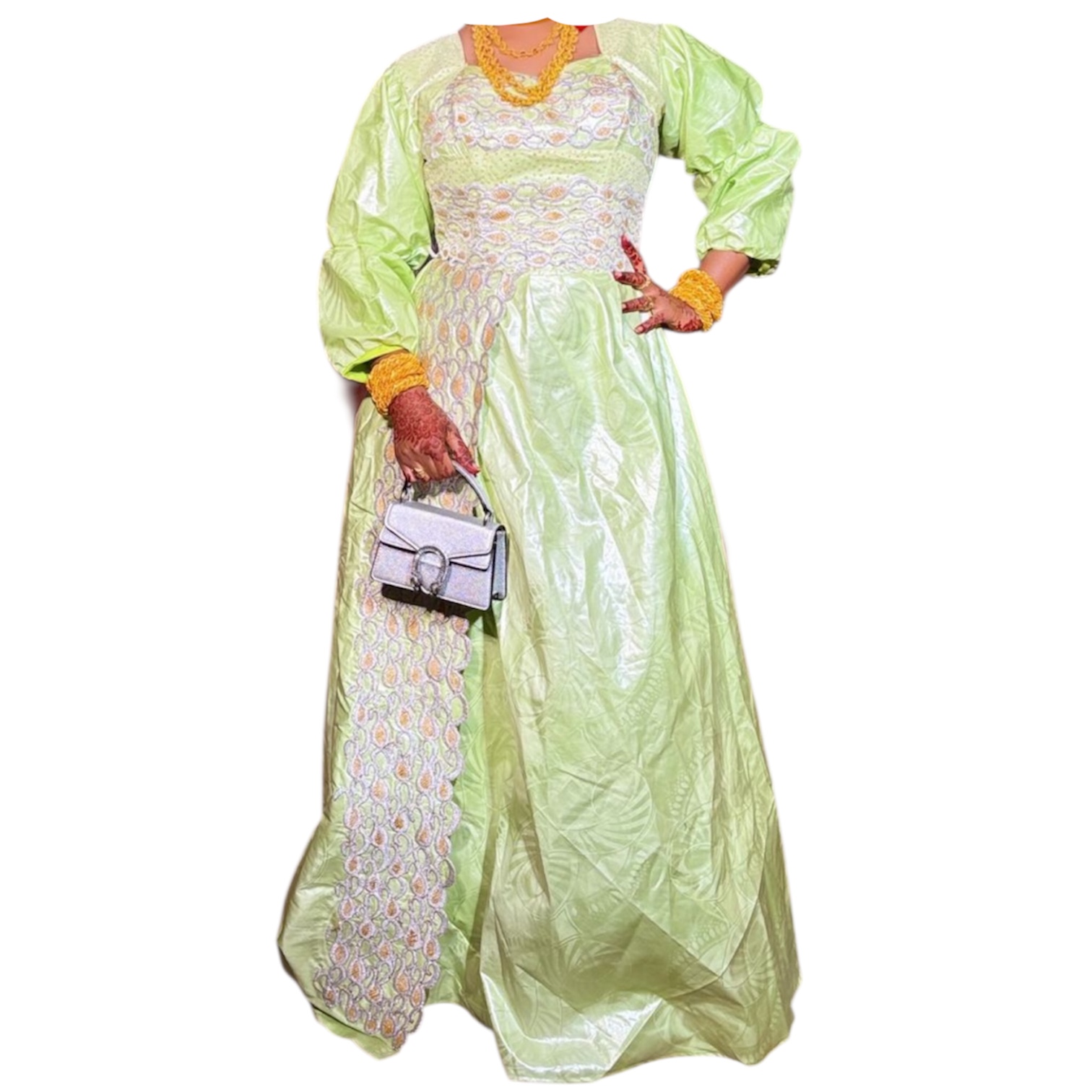 FB01042026, robe Bazin, taille L, foulard