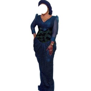 DB05042026, robe brodé guipure, taille XL, foulard