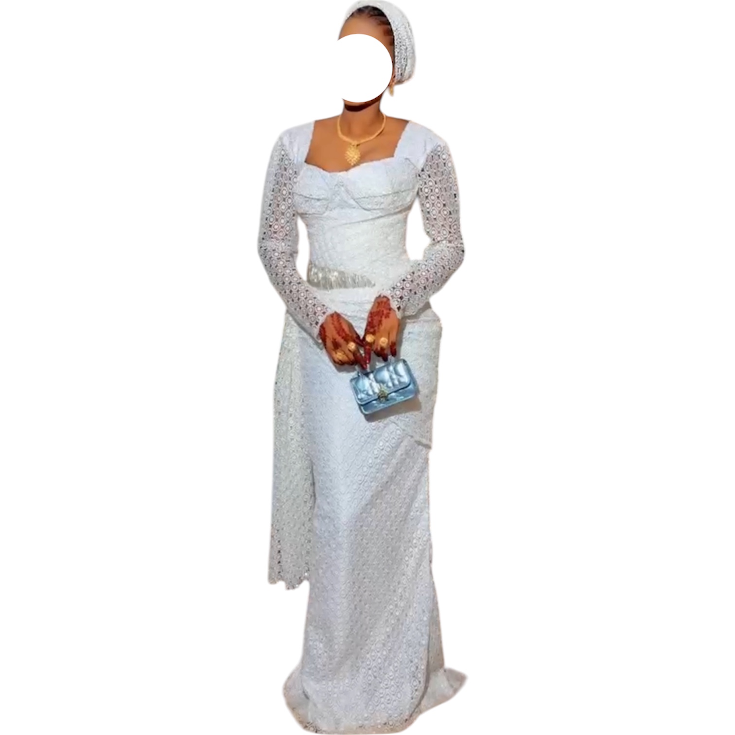AD08042026, robe brodé blanc, taille S, foulard