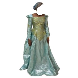 BD24042026, robe Bazin Samba Createur, taille L, turban, NEUF
