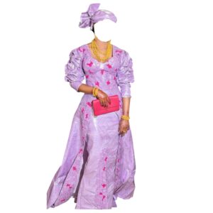 YD24042026, jupe complet Bazin, taille M, foulard