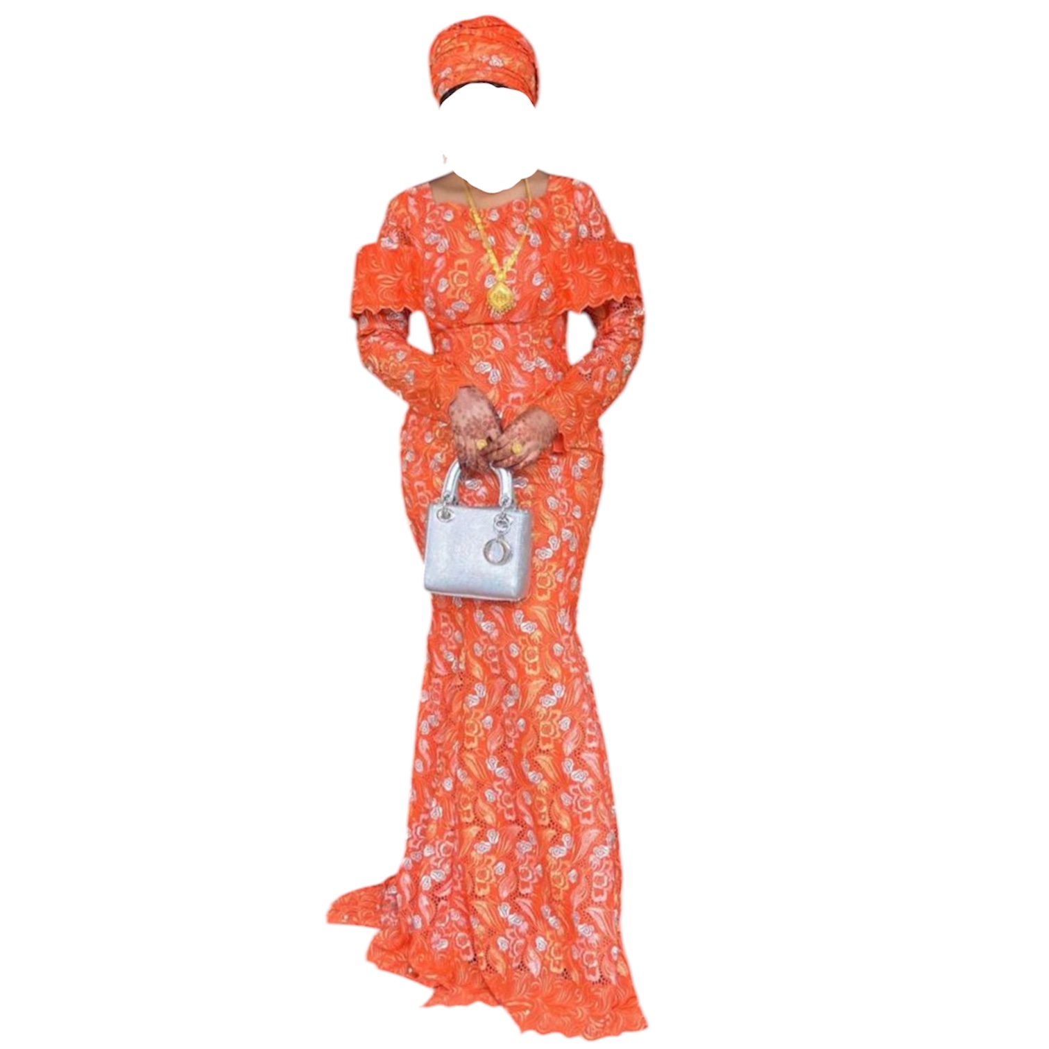 FA24042026, robe brodé Dubaï, taille M, turban
