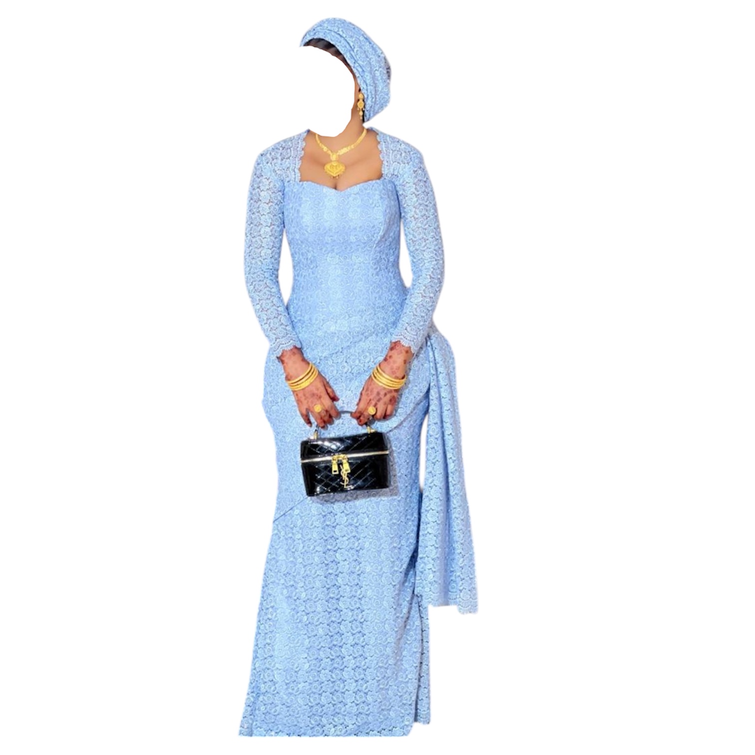 FA24042026, robe brodé, Youba Davido, taille M, foulard