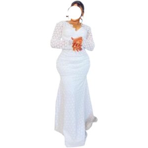 FT29042026, robe brodé blanc, taille L