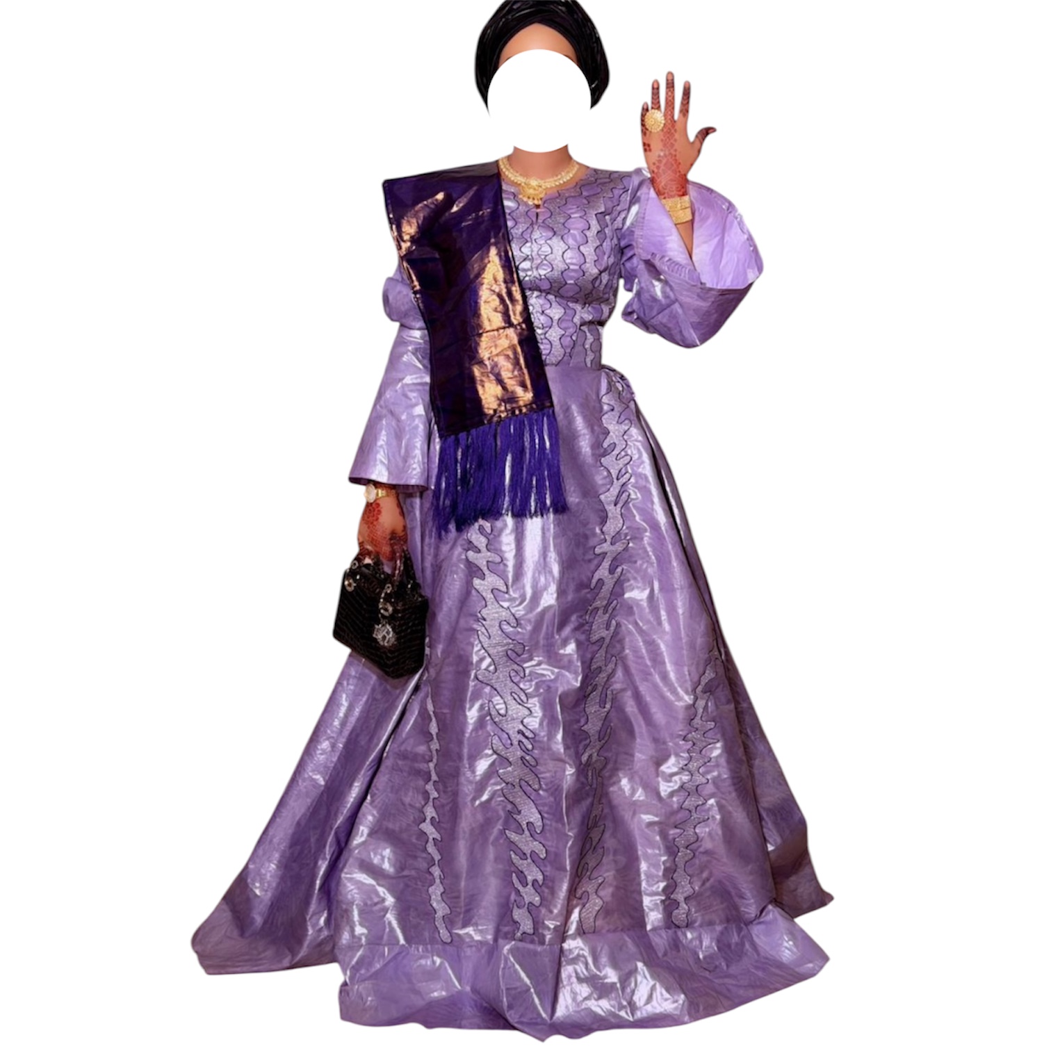 OD05052026, Robe bazin, Taille M, foulard
