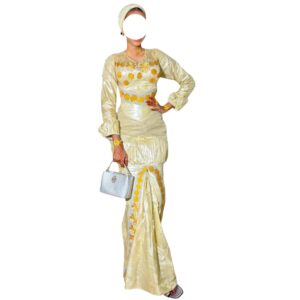 DF14052026, robe Bazin, taille M, foulard