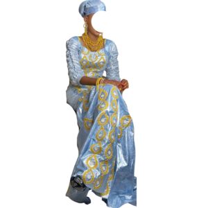 DF14052026, robe Bazin, taille M, foulard