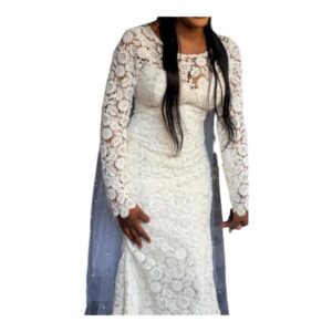 KC14052026, robe de mariée brodé blanc, taille M