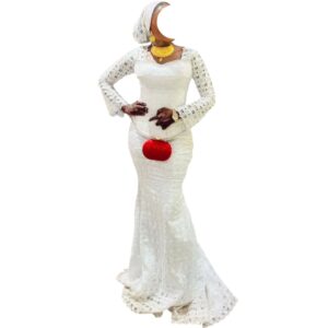 KA01052026, brodé blanc, taille M, foulard