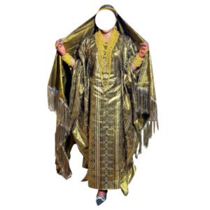 GA17052026, grand boubou Bazin, taille unique, foulard