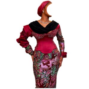 MB21052026, tenue Wax SK Couture, taille M, foulard