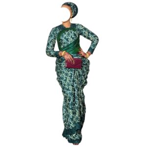 HD02062026, Robe brodé, taille M, foulard