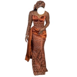 BD02062026, Robe brodé, taille M, foulard