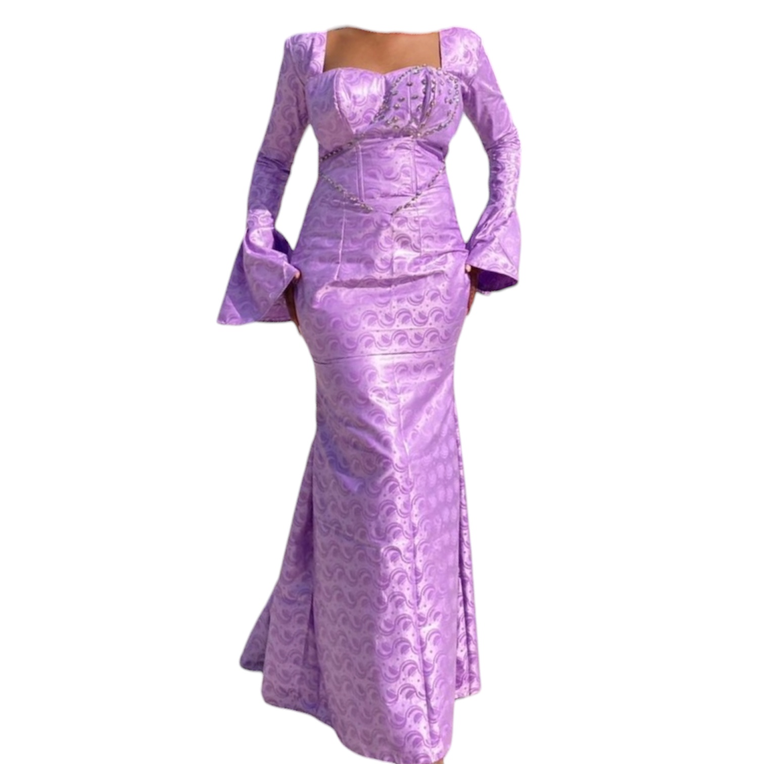 SK02062026, robe bazin Majesté couture
