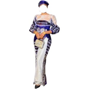 AD08062026, Robe Bazin, Taille M, Foulard