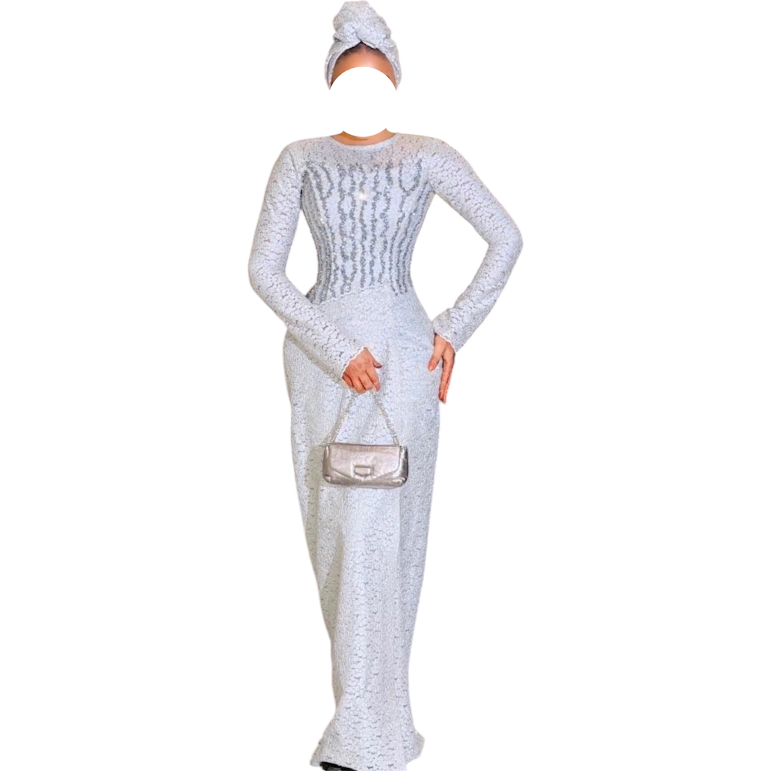 AD08062026, Robe Brodé, Taille M, Foulard