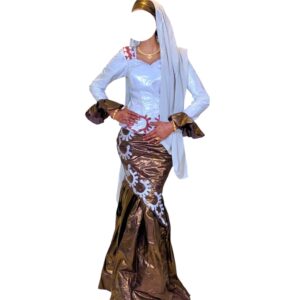 KD03062026, Bazin Jupe Complet, Taille S, Foulard