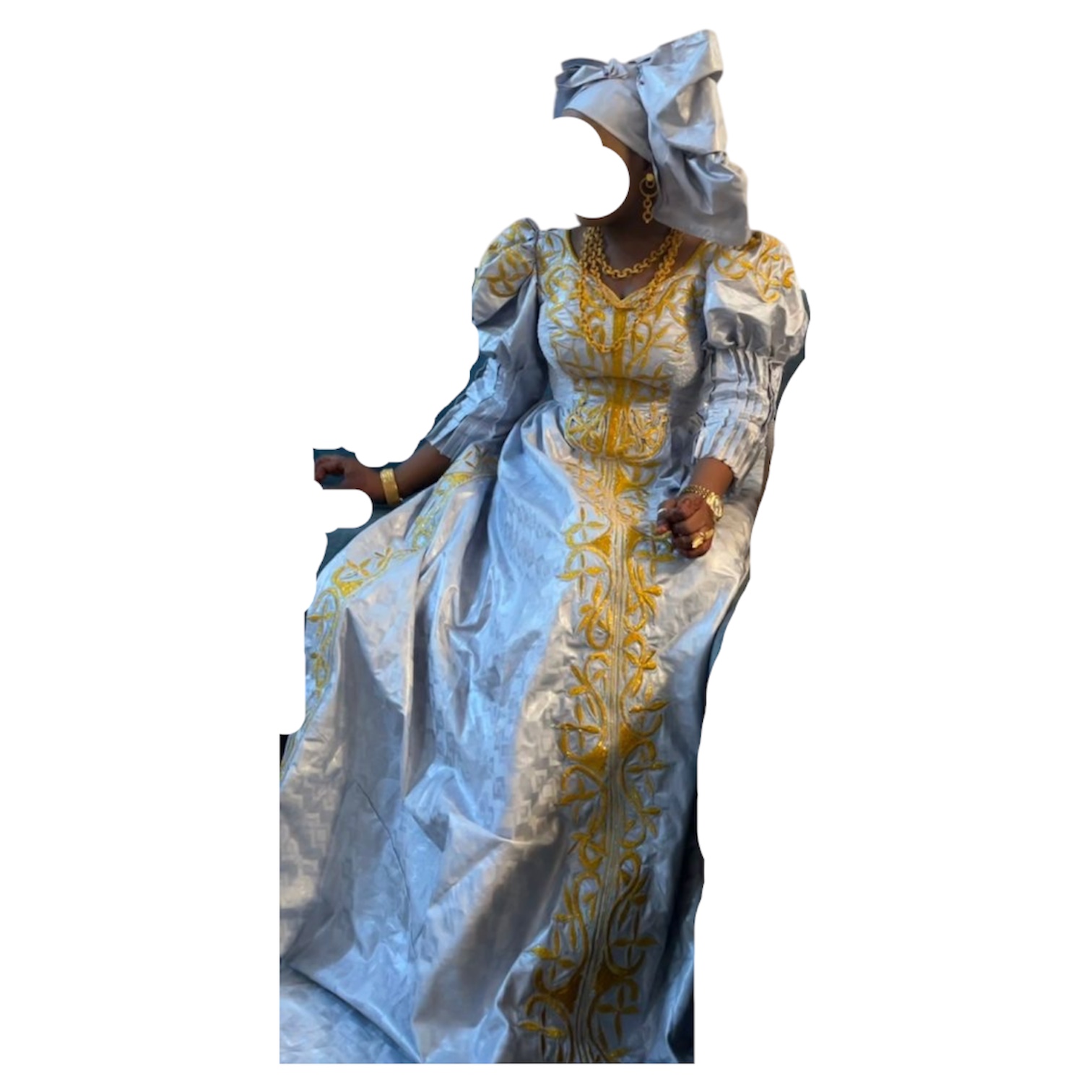 SB03062026, Robe Bazin, Taille S, Foulard