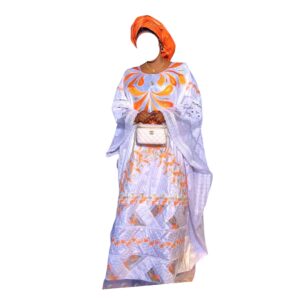 MF03062026, Robe Bazin, Taille XL, Foulard