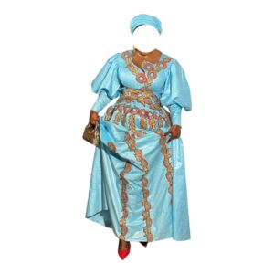 AS03062026, Robe Bazin, Taille XL, Foulard