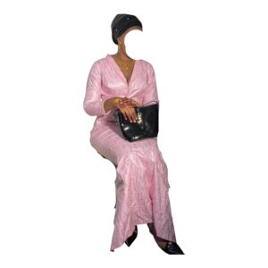KM03062026, Bazin Jupe Complet, Taille M, Foulard