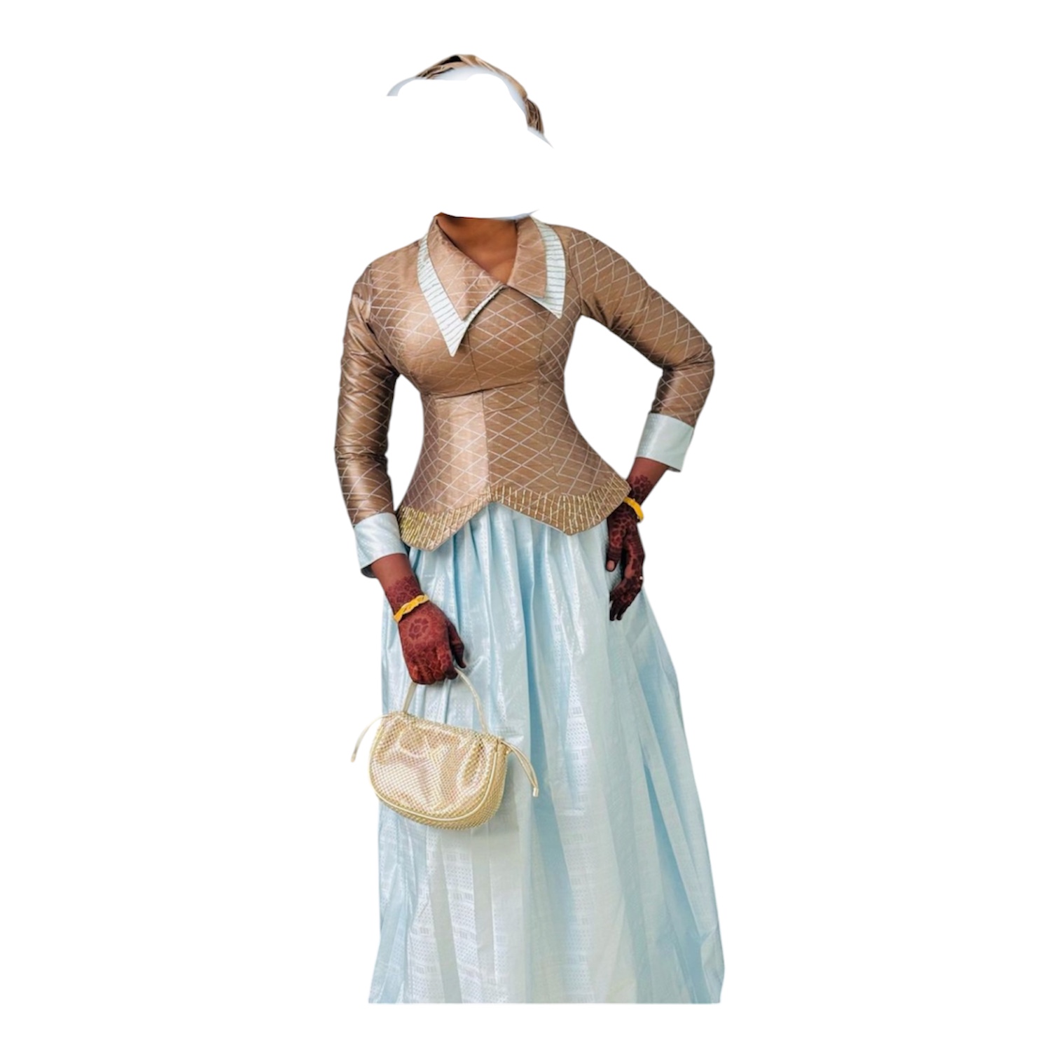 GM15062026, Bazin Jupe Complet, Taille M, Foulard