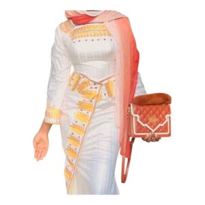 FM04062026, Robe Bazin, Taille M, Foulard
