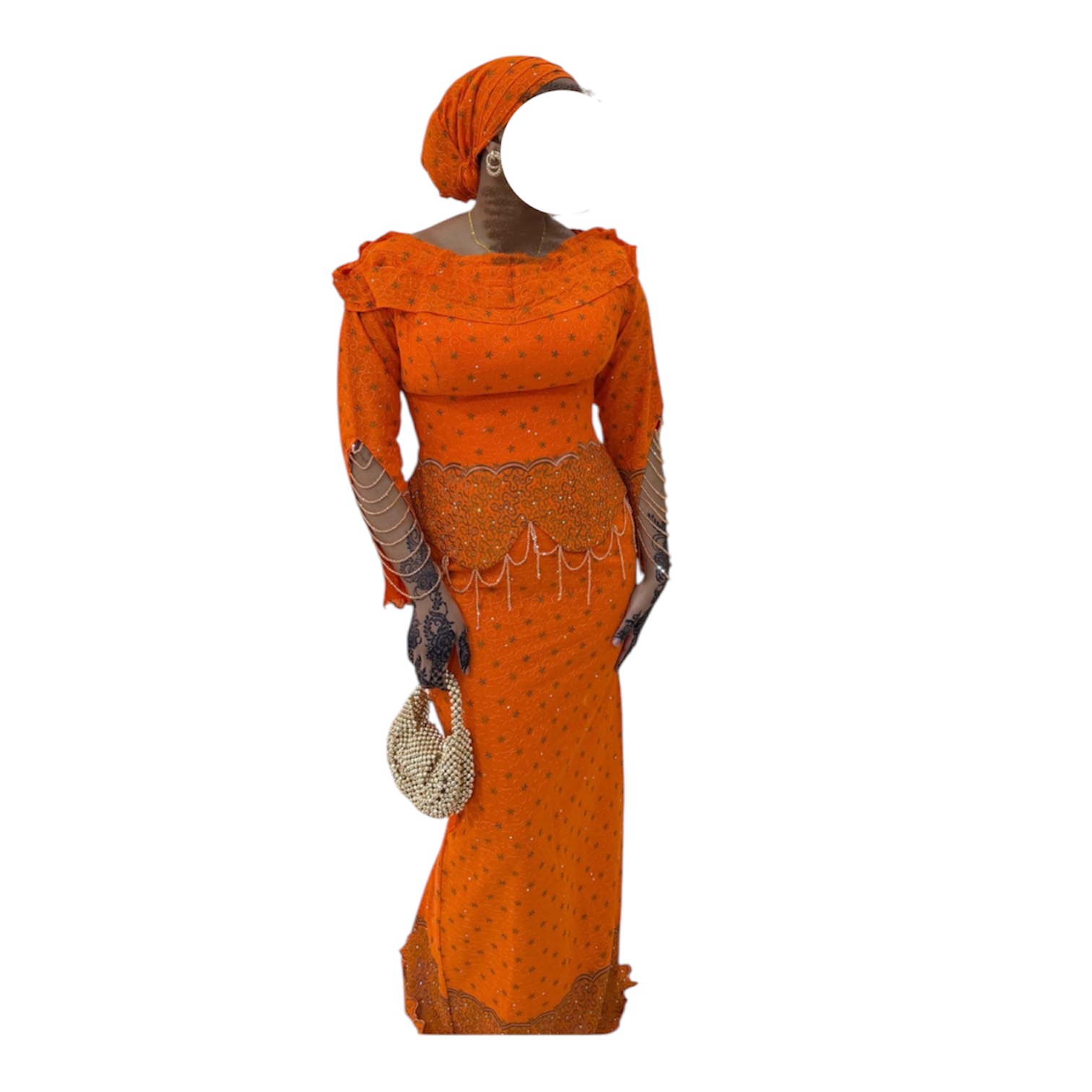 SF08062026, Brodé Jupe Complet, Taille M, Foulard