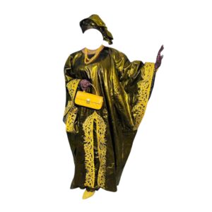 WA21012026, Robe Bazin, Taille M, Foulard