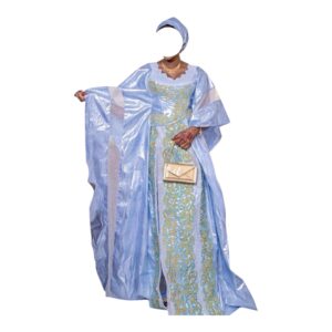 MA28122025, Robe Bazin, Taille L, Foulard