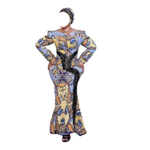 AI25062026, Robe Wax, Taille XXL, Turban