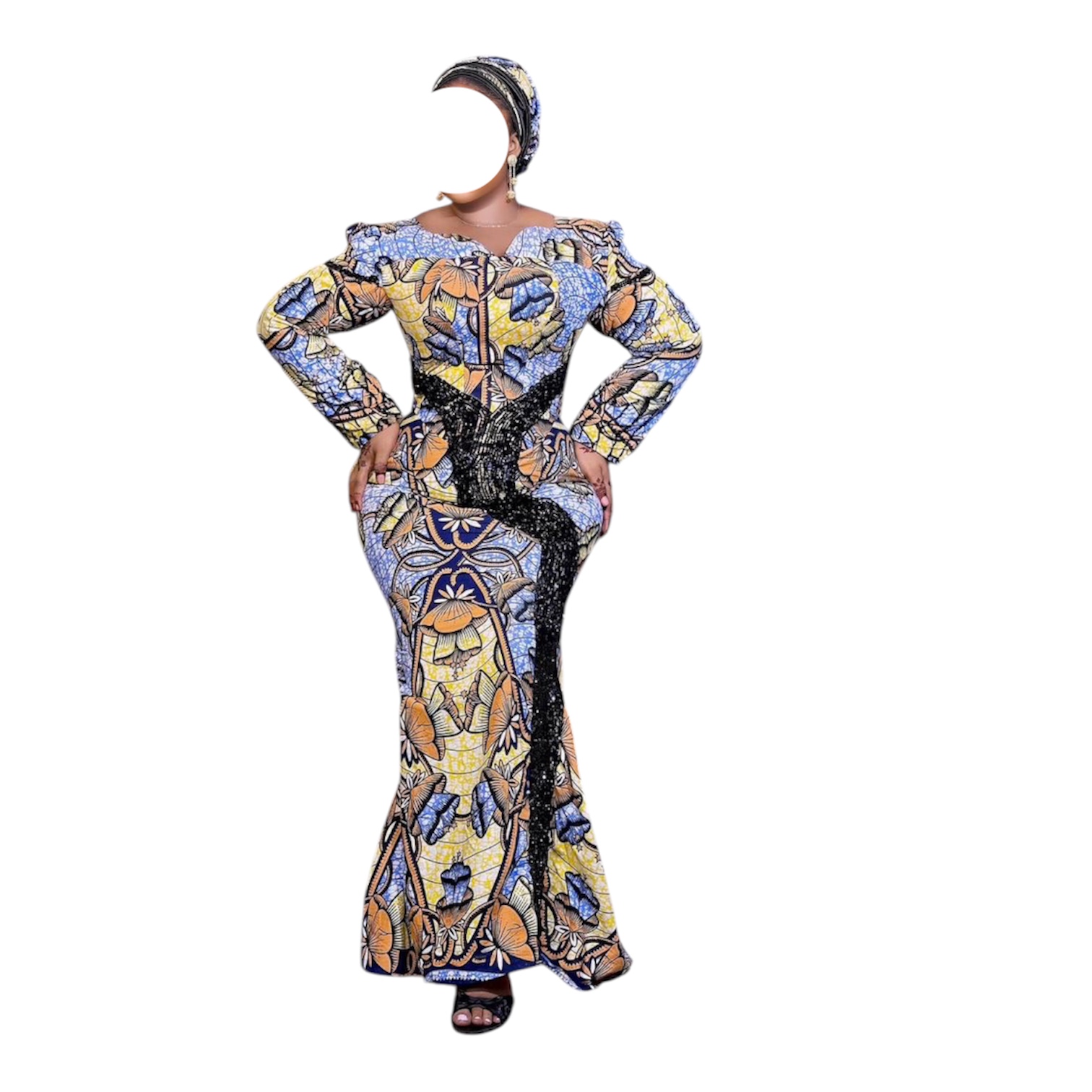 AI25062026, Robe Wax, Taille XXL, Turban