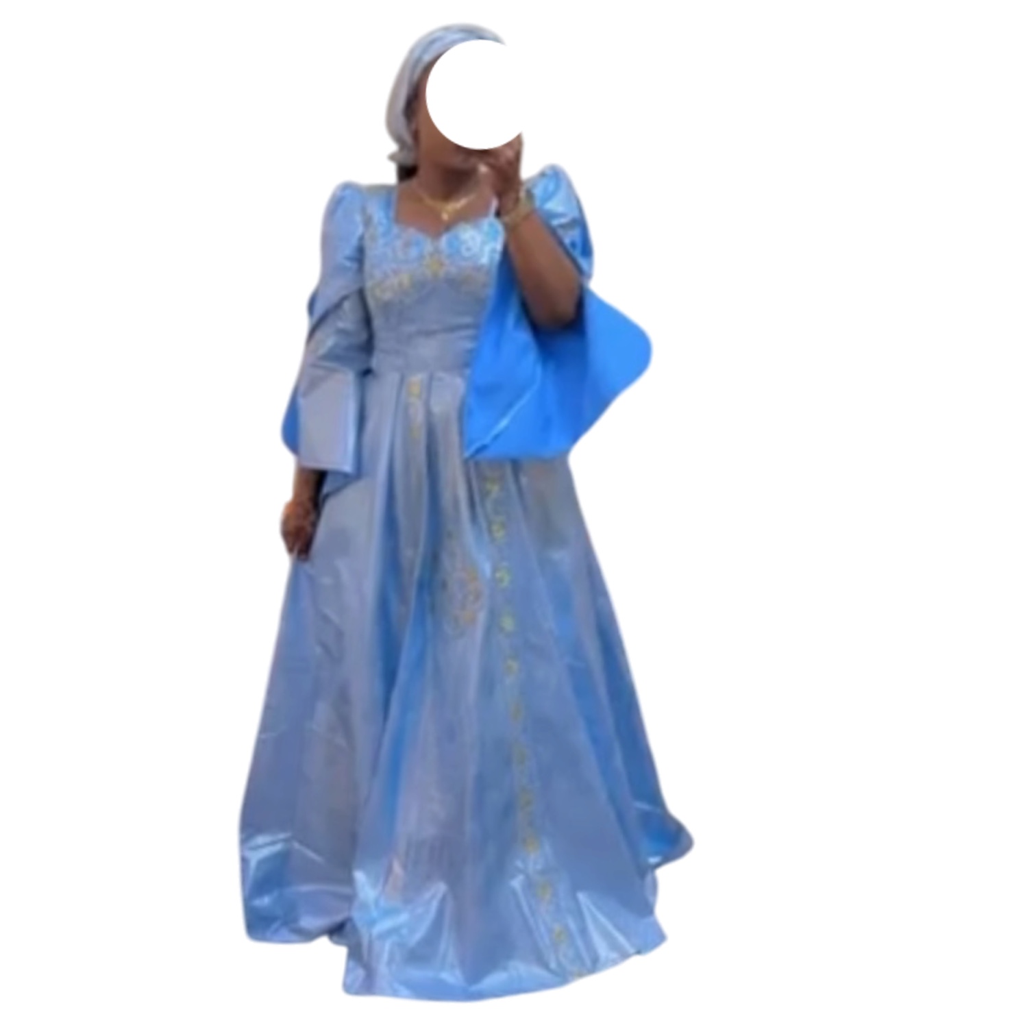 BK29062026, Robe Bazin, Taille M, Foulard