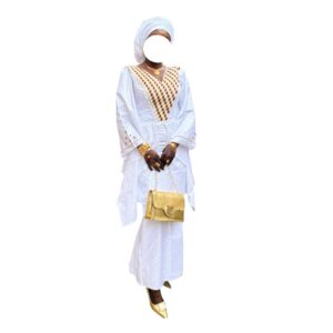 AC14072026, Bazin Jupe Complet, Taille M, Foulard