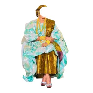 NY22072026, Bazin en Boubou, Taille XL, Foulard