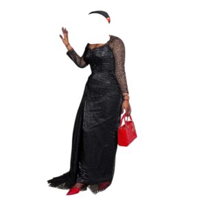 ST18022026, Robe Bordé, Taille M, Foulard