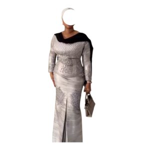 AT10072026, Robe Bazin, Taille L, Foulard