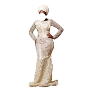 TS11072026, Robe de Soirée, Taille L, Turban