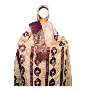 MM13072026, Bazin en Boubou, Taille XL, Foulard