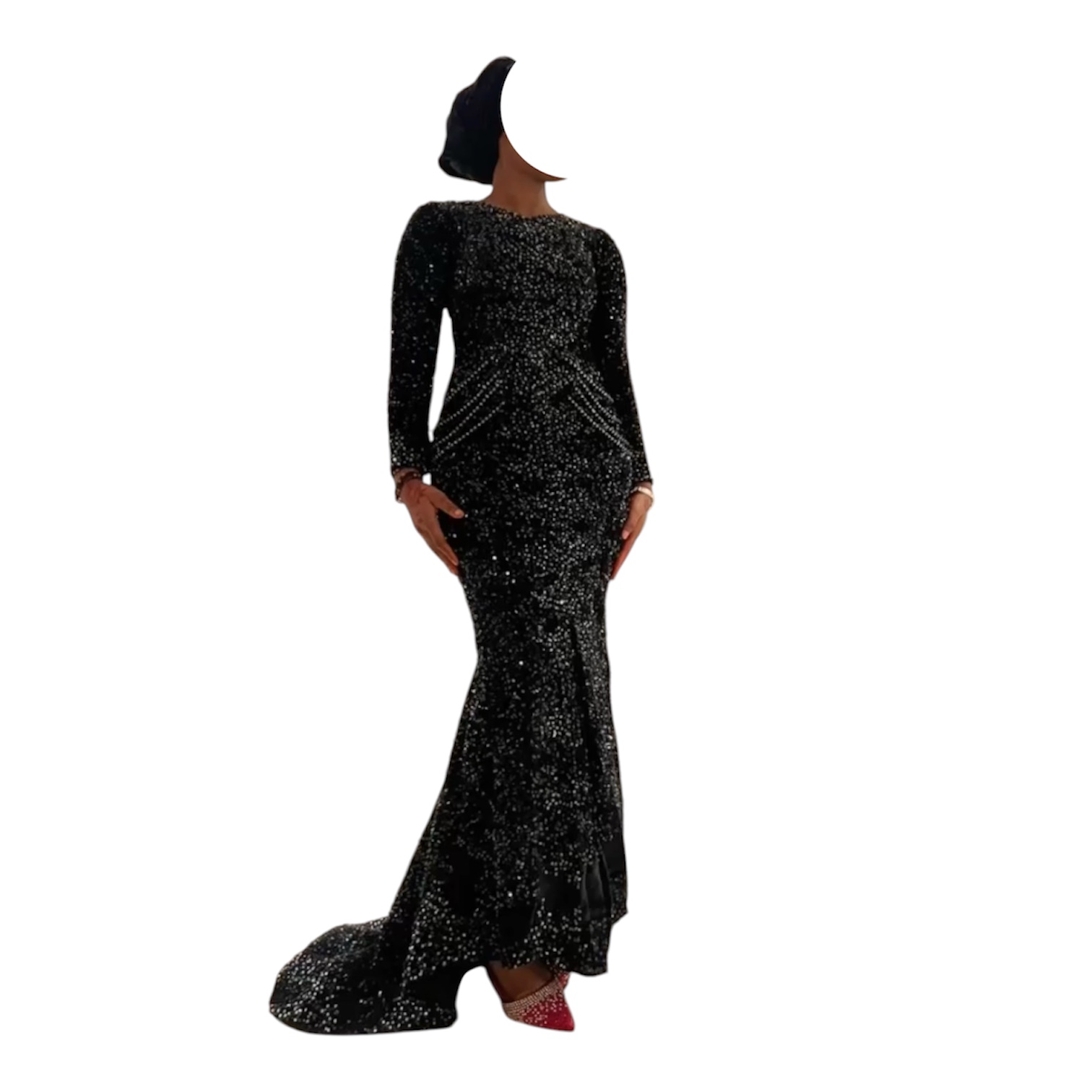 DM13072026, Robe de Soirée, Taille M,Turban
